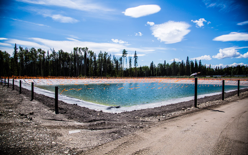 A water storage pond at the c-62-A water handing & recycling hub